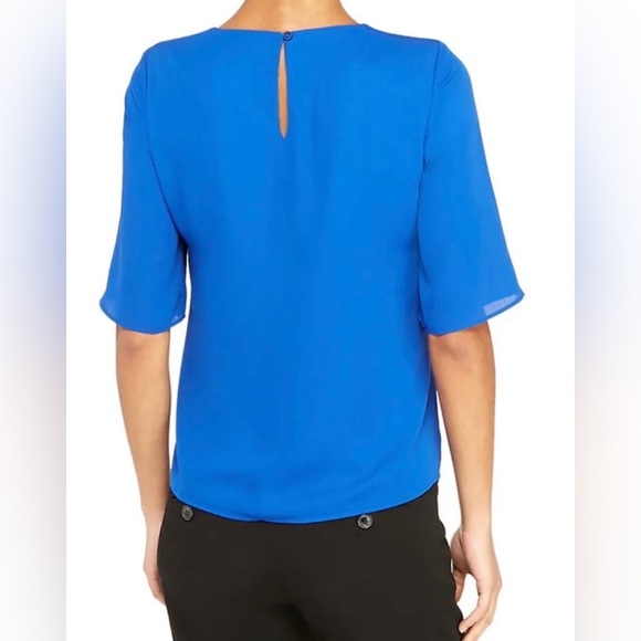 Women’s The Limited Short Sleeve Work Blue Top - Keyhole Neck - Size XS - Picture 2 of 2